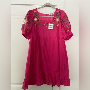 DAVI & DANI Embroidered Flower Dress